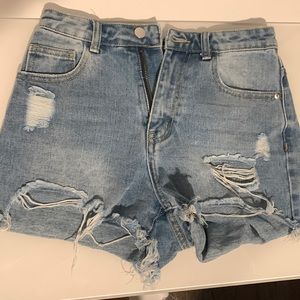 PrettyLittleThing denim mom shorts